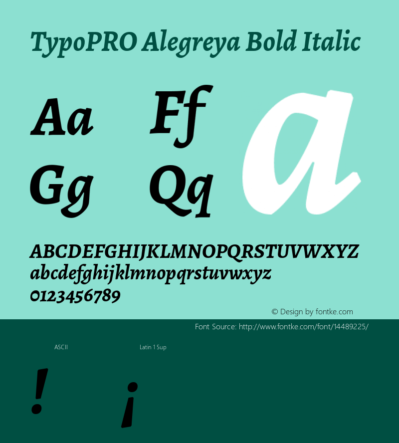 TypoPRO Alegreya Bold Italic Version 1.003图片样张