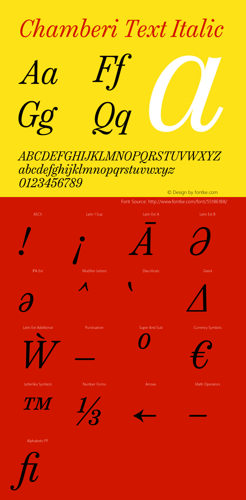 Chamberi Text Italic Version 1.000图片样张