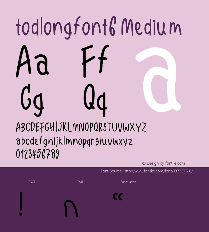 todlongfont6 Version 001.000图片样张