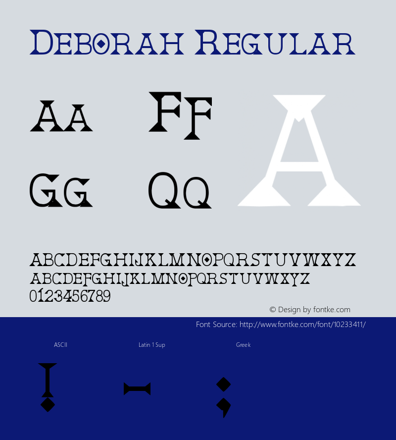 Deborah Regular Version 1.00 October 4, 2008, initial release图片样张