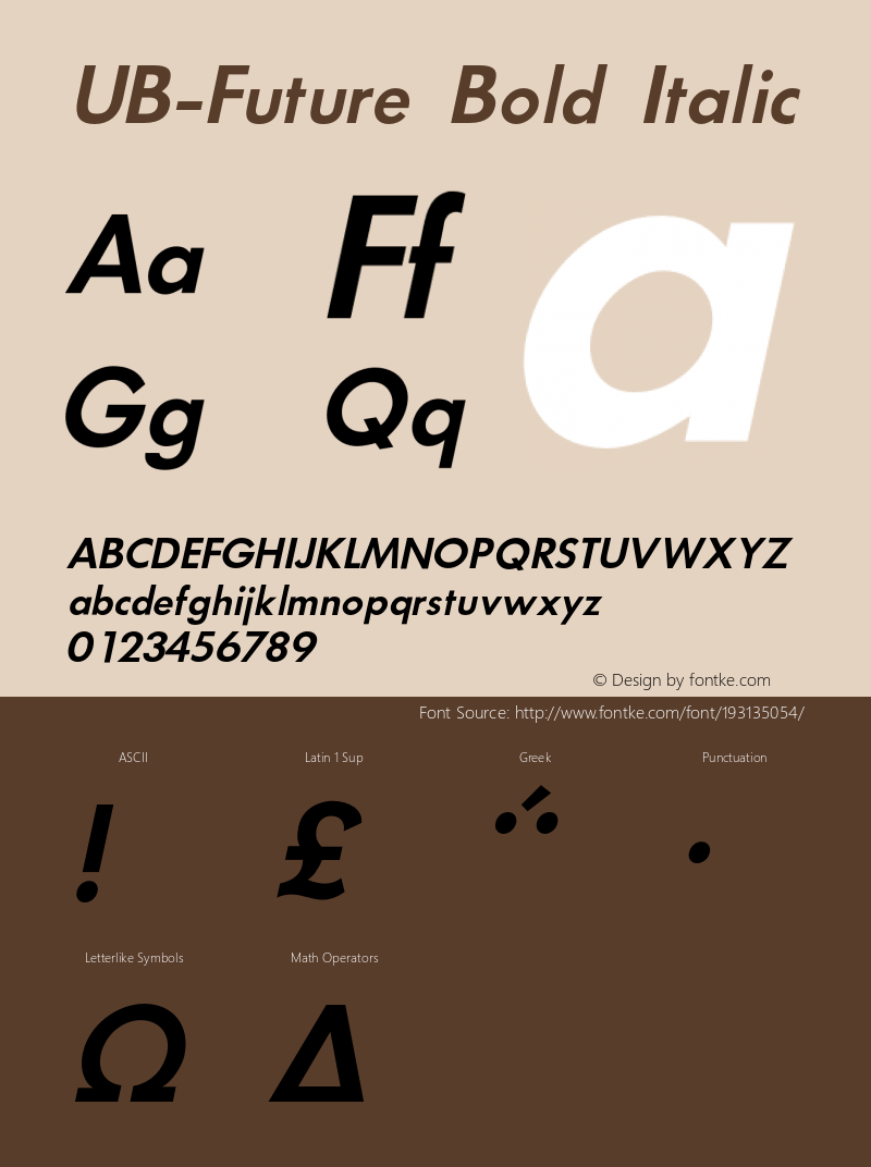 UB-Future Bold Italic Version 2.001;PS 002.000;hotconv 1.0.38图片样张