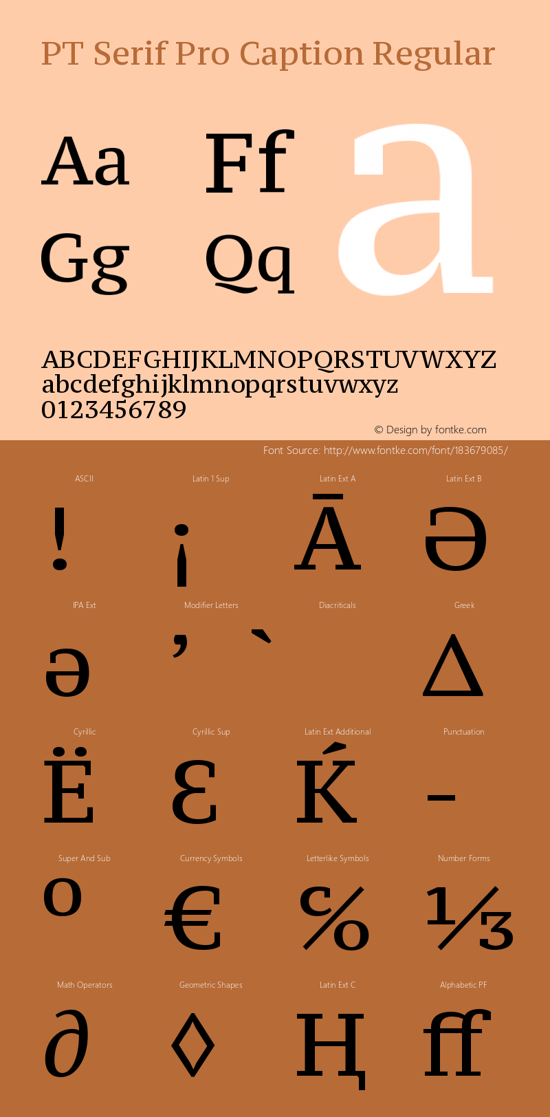 PT Serif Pro Caption Version 1.000; Fonts for Free; vk.com/fontsforfree图片样张