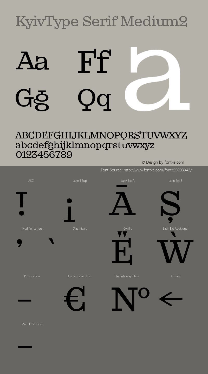 KyivType Serif Medium2 Version 1.001图片样张