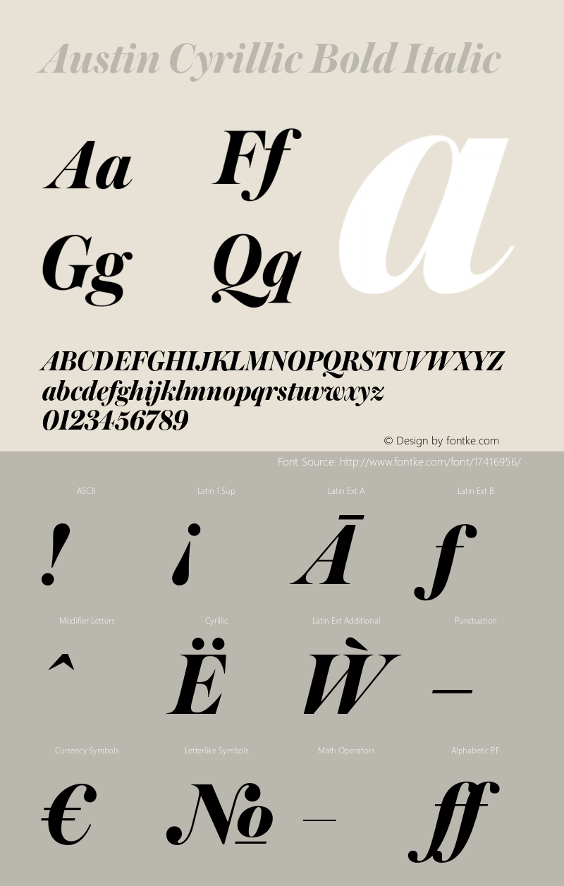 Austin Cyrillic Bold Italic Version 1.001;PS 001.001;hotconv 1.0.56;makeotf.lib2.0.21325图片样张