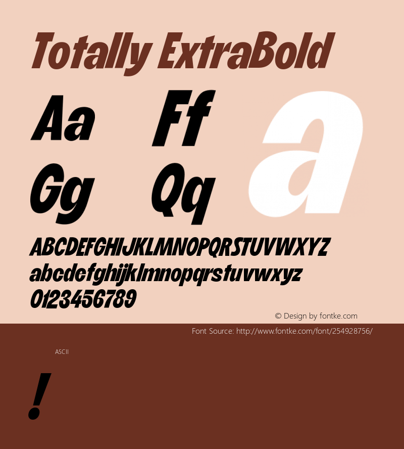 Totally ExtraBold Version 1.000;Glyphs 3.1.2 (3151)图片样张