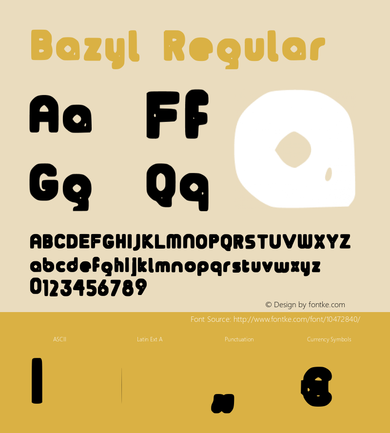 Bazyl Regular Version 1.00 February 14, 2013, initial release图片样张