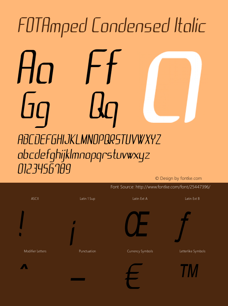 FOTAmped-CondensedItalic Version 1.000图片样张