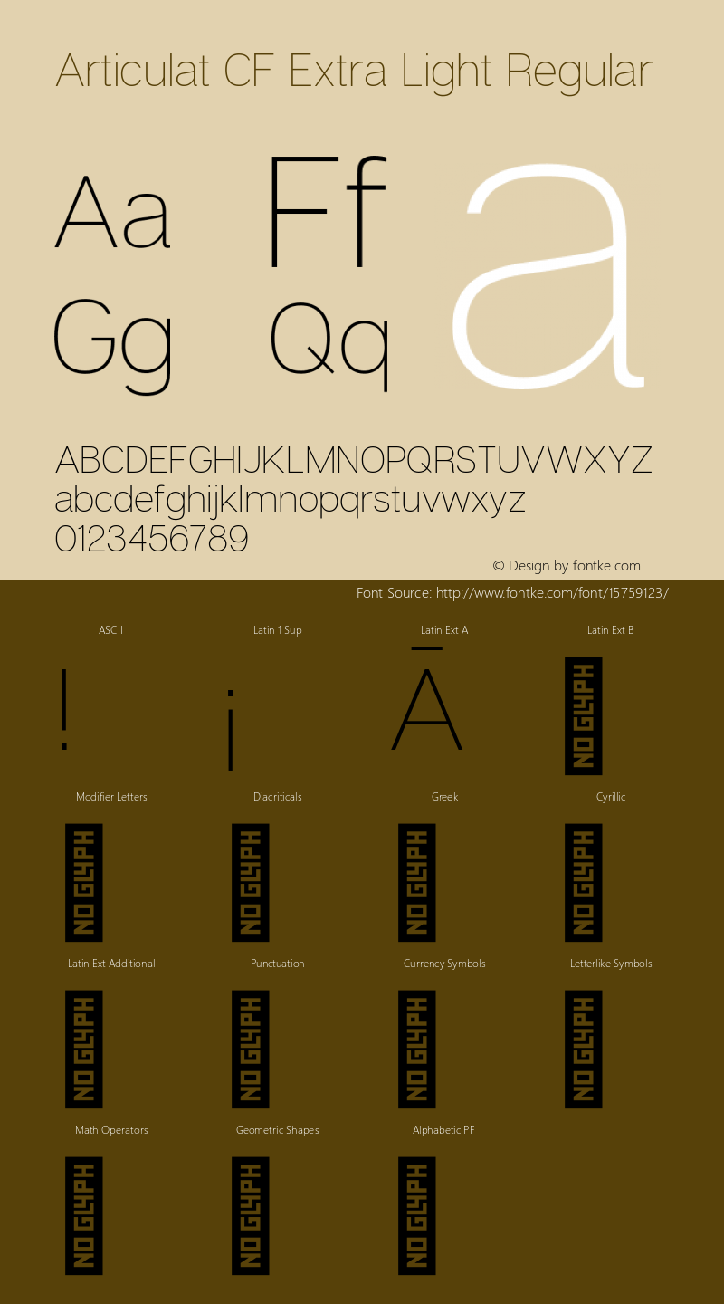 Articulat CF Extra Light Regular Version 1.030图片样张
