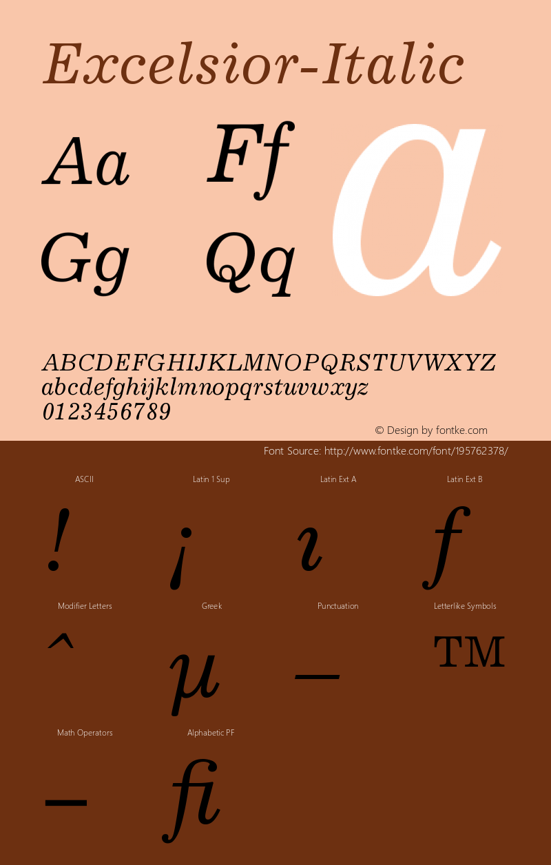 ☞Excelsior Italic Version 001.002 ; ttfautohint (v1.5);com.myfonts.easy.mti.excelsior.italic.wfkit2.version.tdQ图片样张