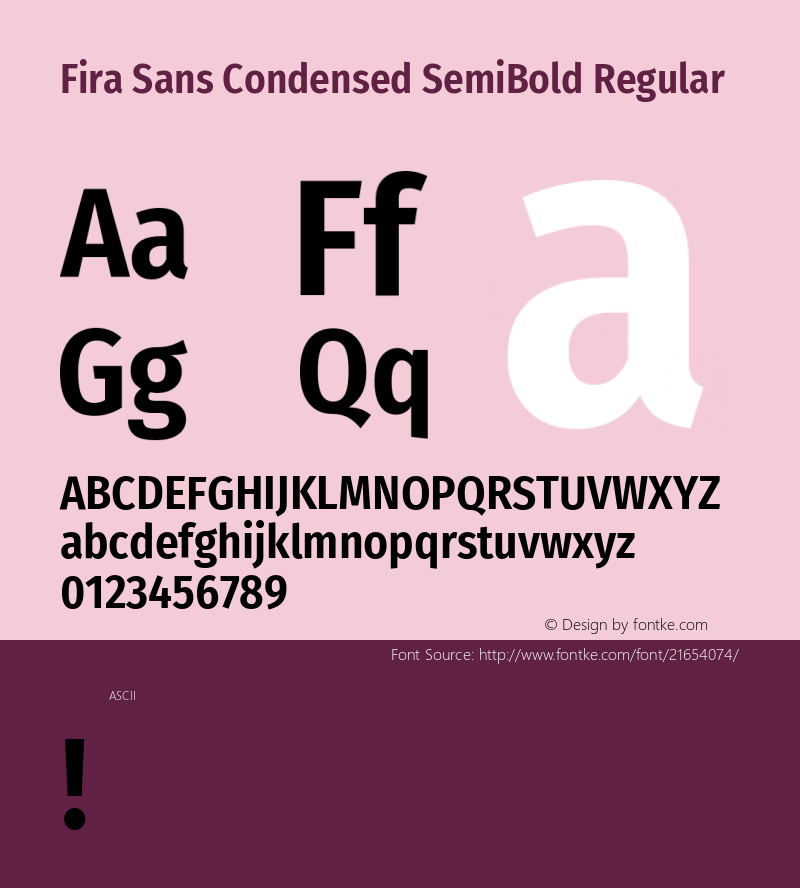 Fira Sans Condensed SemiBold Regular 图片样张