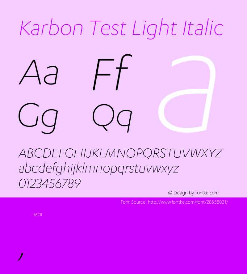 Karbon Light Test Italic Version 1.1图片样张