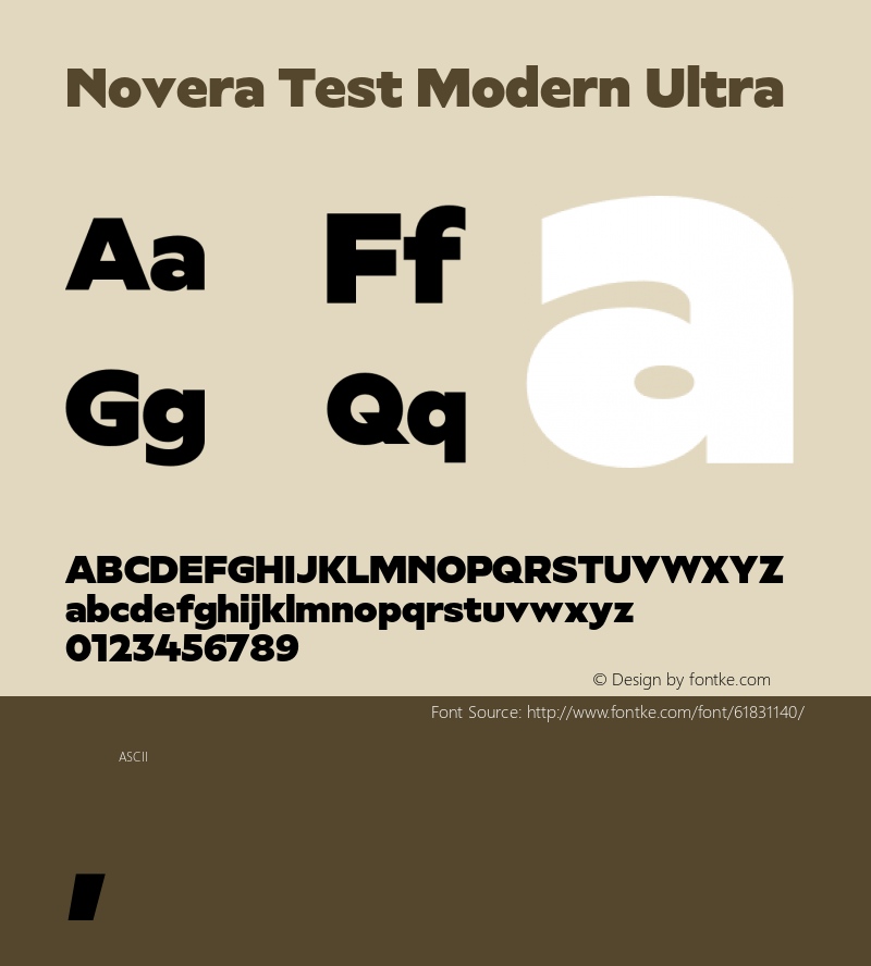 Novera Test Modern Ultra Version 1.000;hotconv 1.0.109;makeotfexe 2.5.65596图片样张