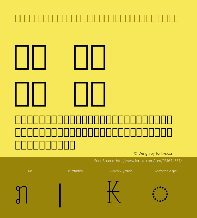 Noto Serif Lao ExtraCondensed Thin Version 2.000图片样张