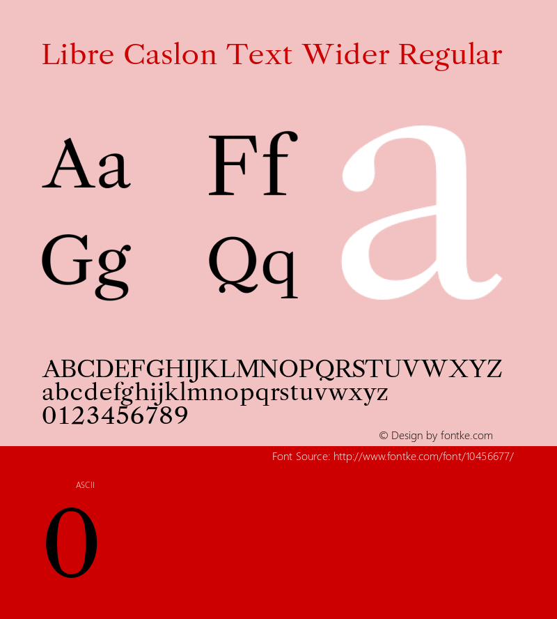 Libre Caslon Text Wider Regular Version 0.022图片样张
