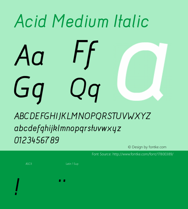 Acid Medium Italic Version 001.001图片样张