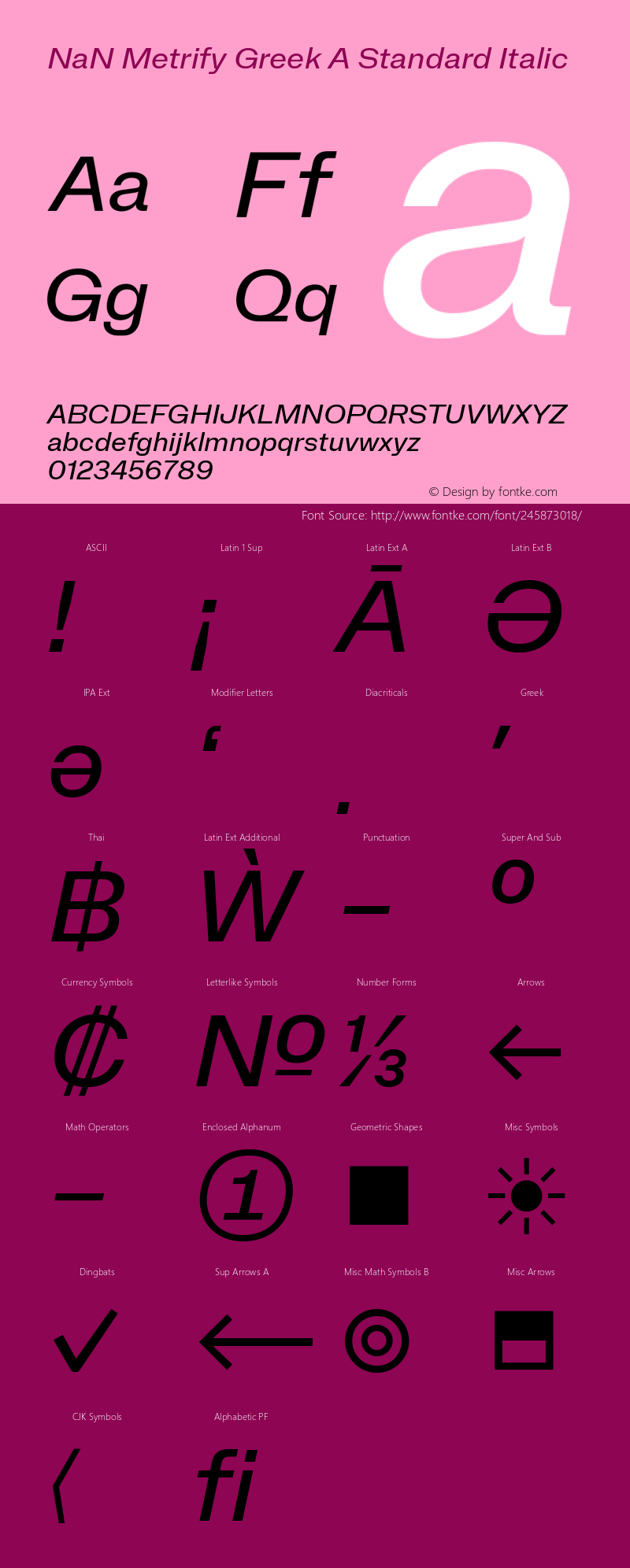 NaN Metrify Greek A Standard Italic Version 1.500; ttfautohint (v1.8.4)图片样张