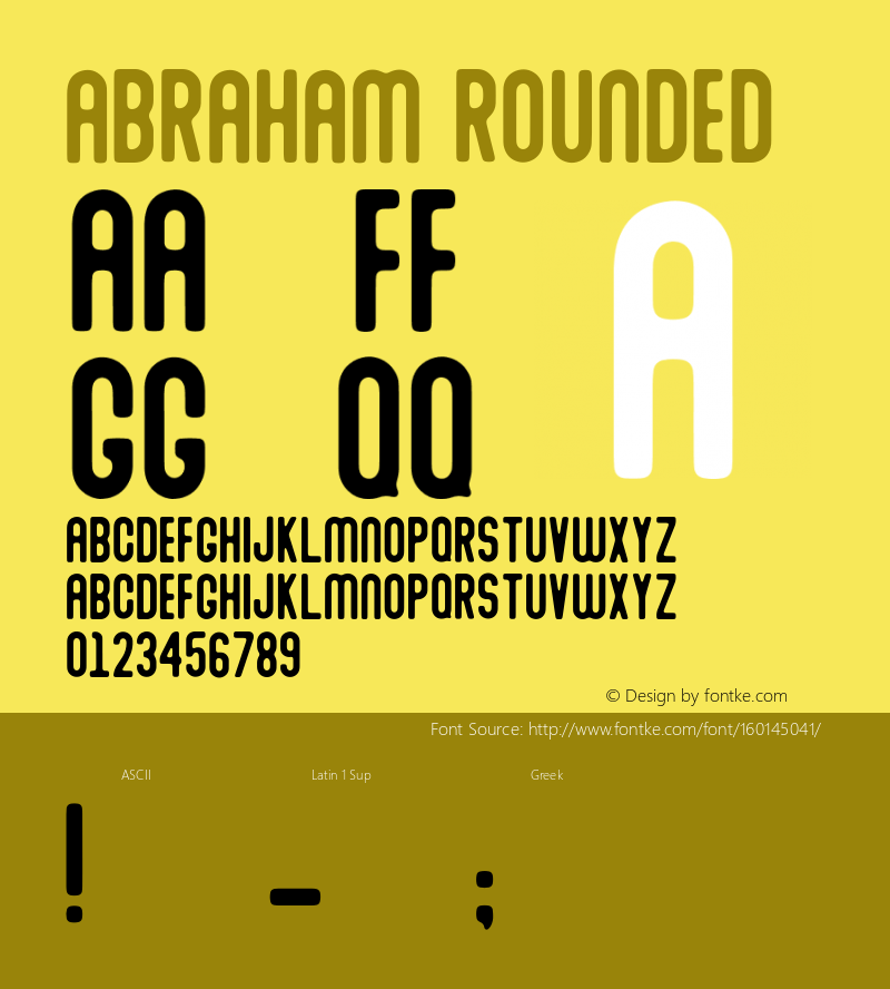 Abraham Rounded Demo Rounded Version 1.00;January 22, 2020;FontCreator 12.0.0.2535 64-bit图片样张