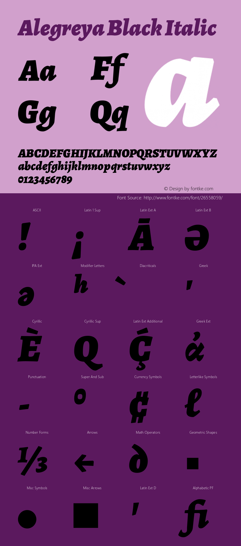 Alegreya Black Italic Version 2.002;PS 002.002;hotconv 1.0.88;makeotf.lib2.5.64775图片样张