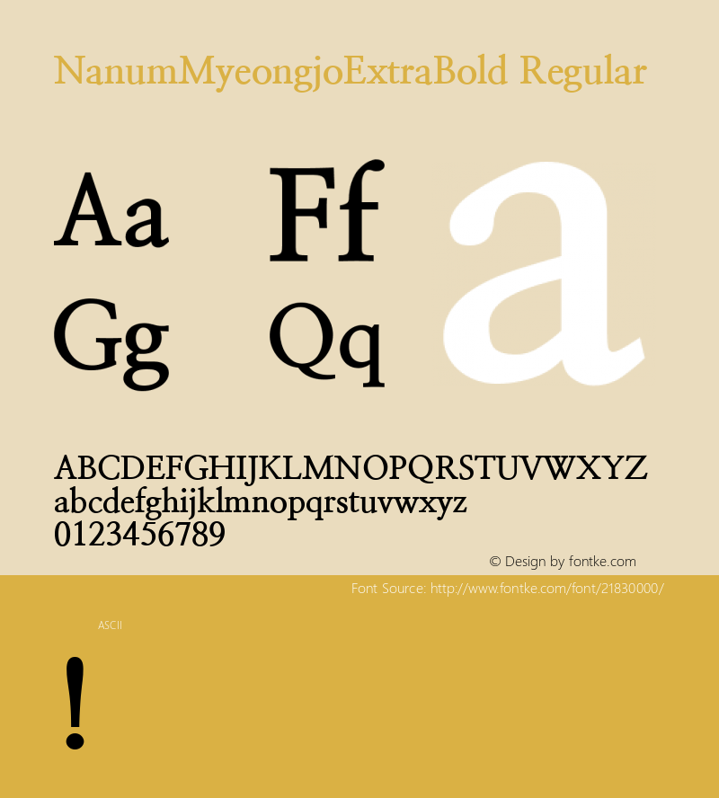 NanumMyeongjoExtraBold Regular 图片样张