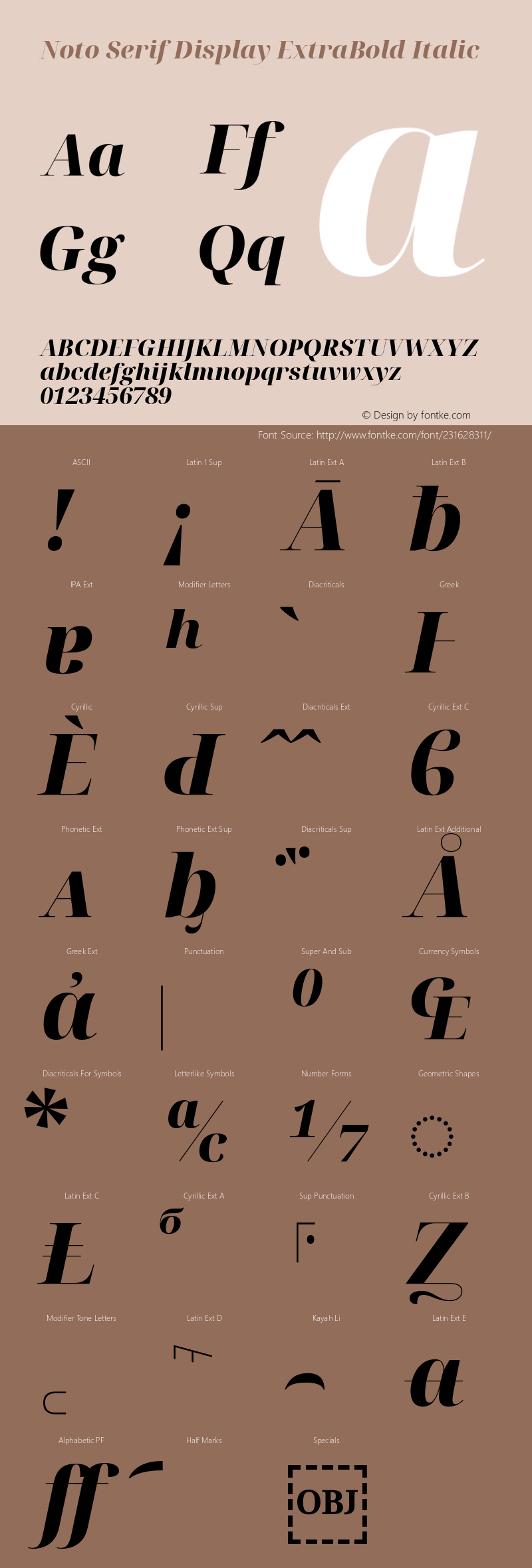 Noto Serif Display ExtraBold Italic Version 2.003图片样张