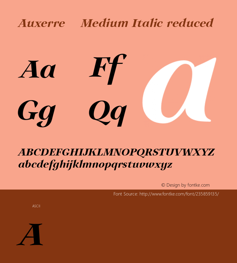 Auxerre 66 Medium Italic reduced Version 1.003图片样张