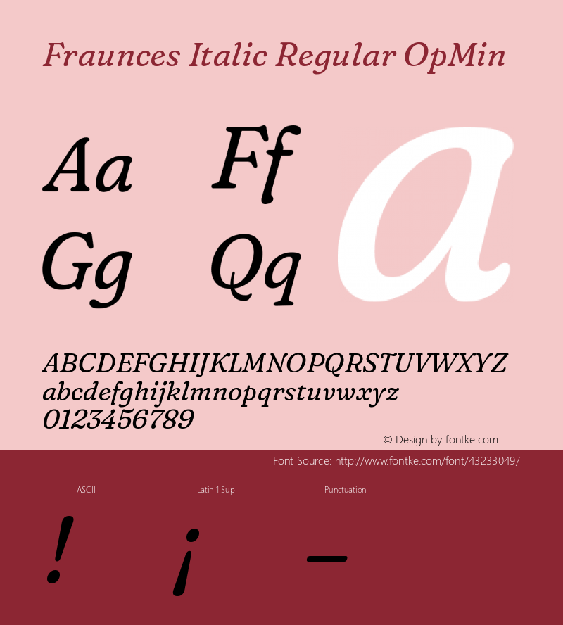 Fraunces Italic Regular OpMin Version 0.000图片样张