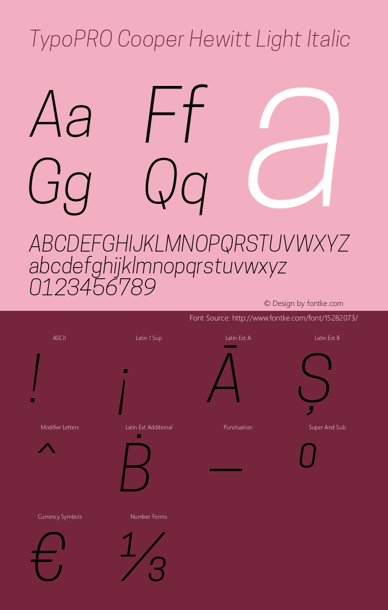 TypoPRO Cooper Hewitt Light Italic 1.000图片样张