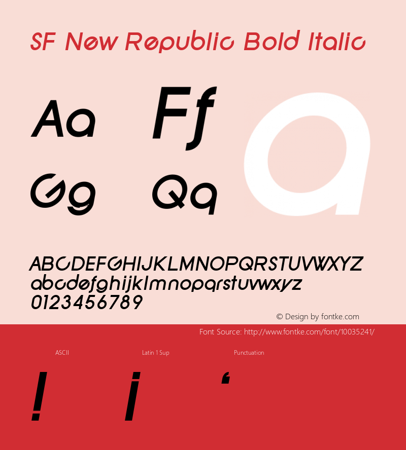 SF New Republic Bold Italic 1.0图片样张