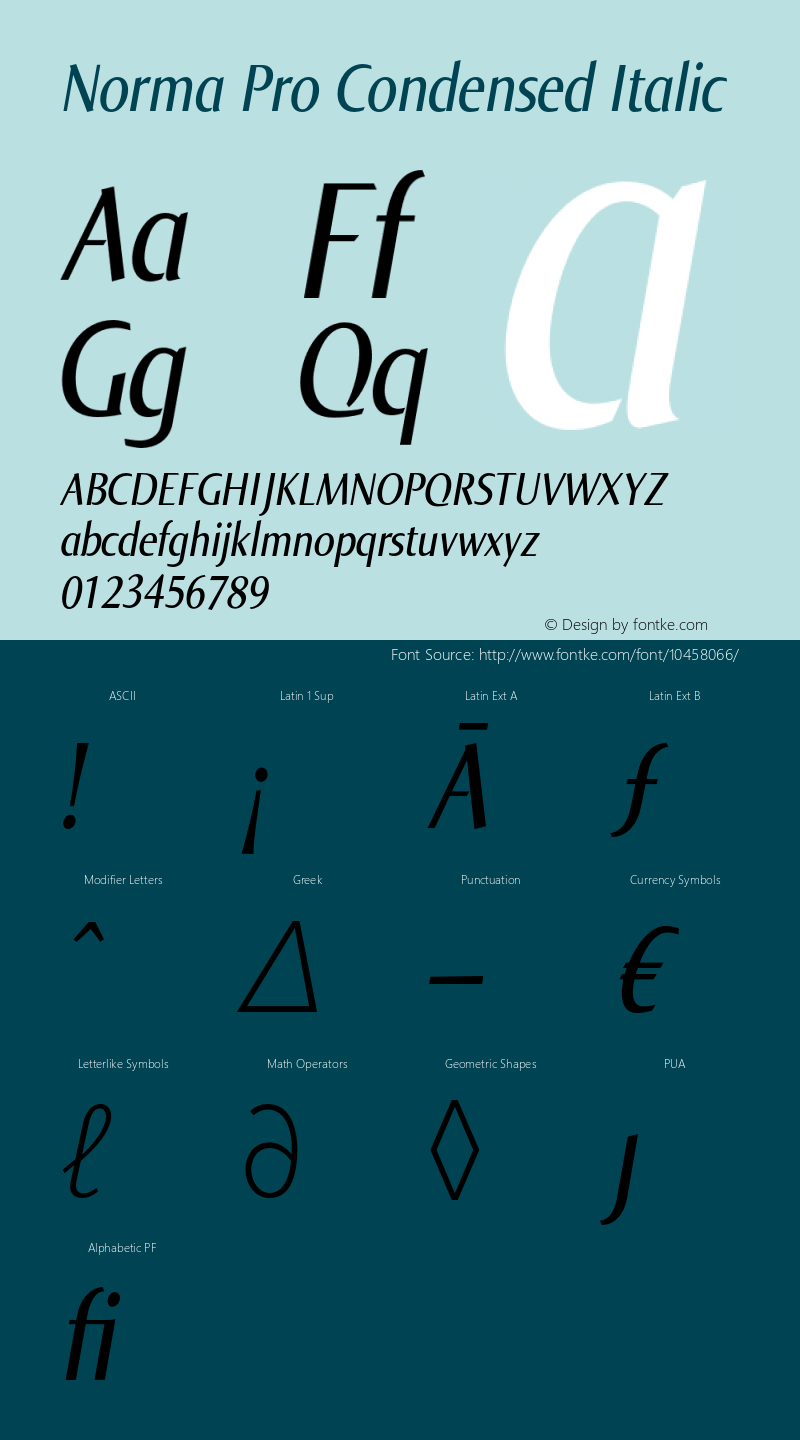 Norma Pro Condensed Italic Version 1.000;PS 001.000;hotconv 1.0.38图片样张