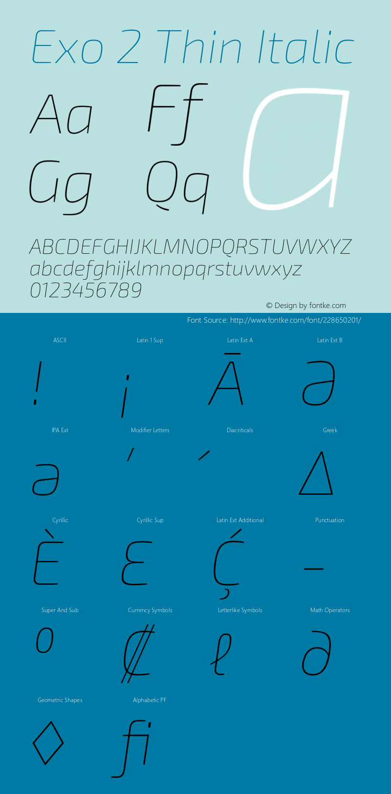 Exo 2 Thin Italic Version 2.001图片样张