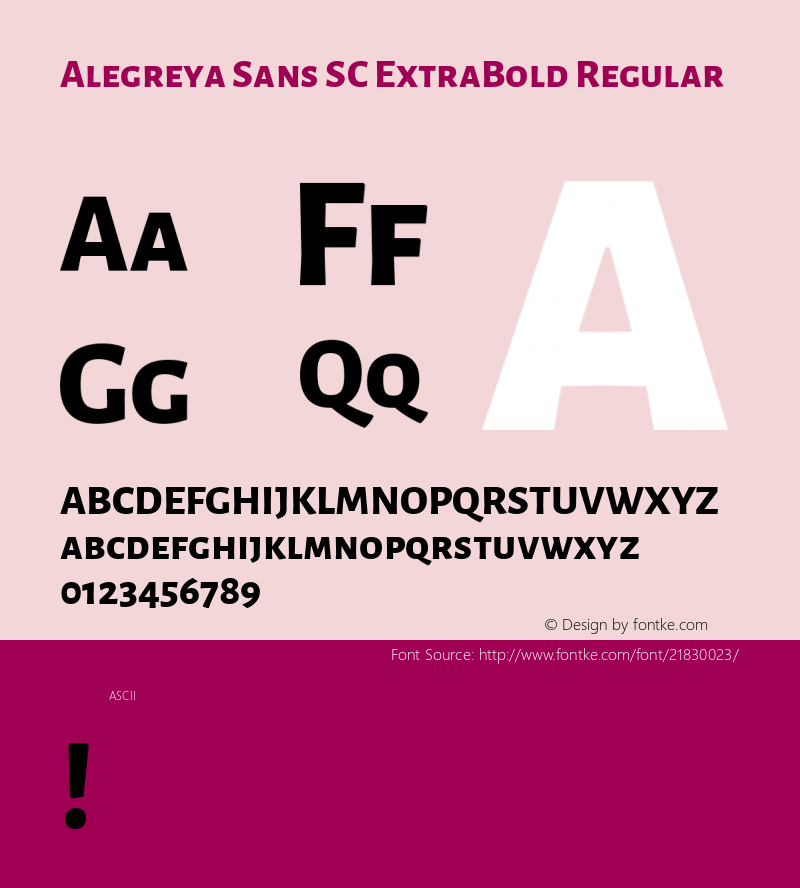 Alegreya Sans SC ExtraBold Regular 图片样张