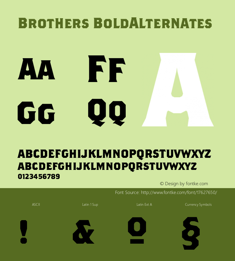 Brothers BoldAlternates Version 001.000图片样张