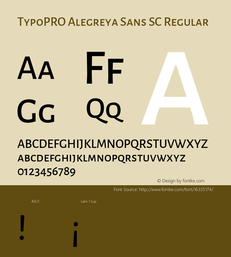 TypoPRO Alegreya Sans SC Regular Version 1.000;PS 001.000;hotconv 1.0.70;makeotf.lib2.5.58329 DEVELOPMENT图片样张