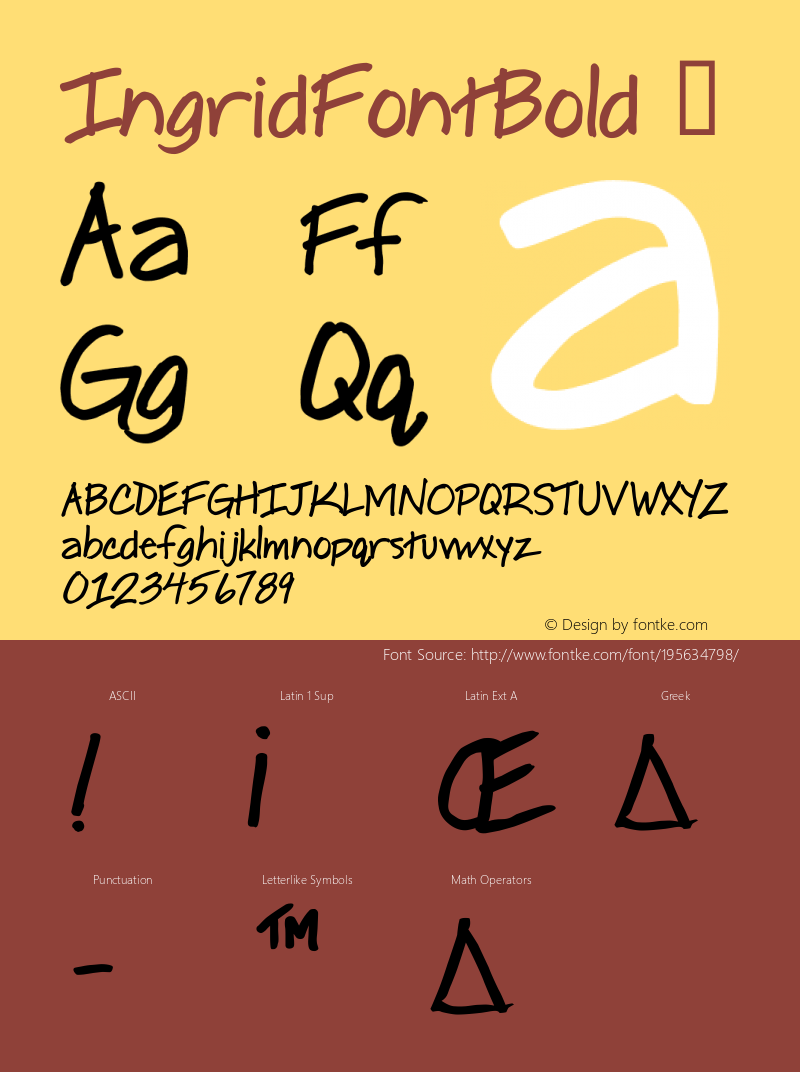 ☞Ingrid Font Bold Macromedia Fontographer 4.1.5 3/25/02;com.myfonts.enrich.ingrid-font.bold.wfkit2.yoE图片样张