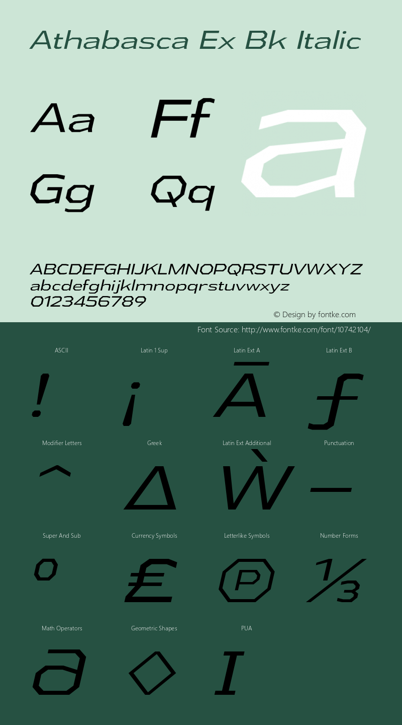 Athabasca Ex Bk Italic Version 1.000图片样张