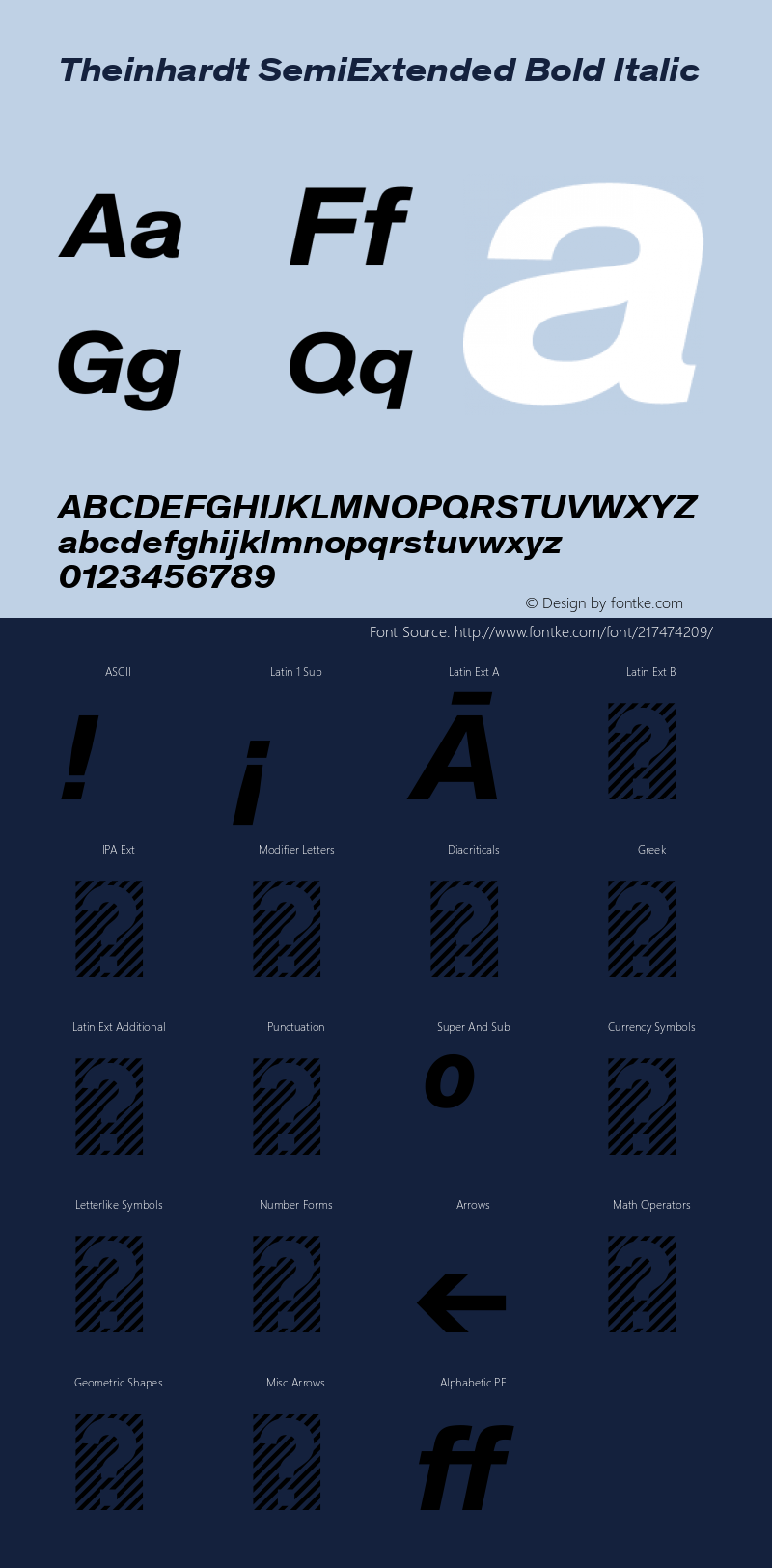 Theinhardt SemiExtended  Bold Italic Version 1.002; build 0003图片样张