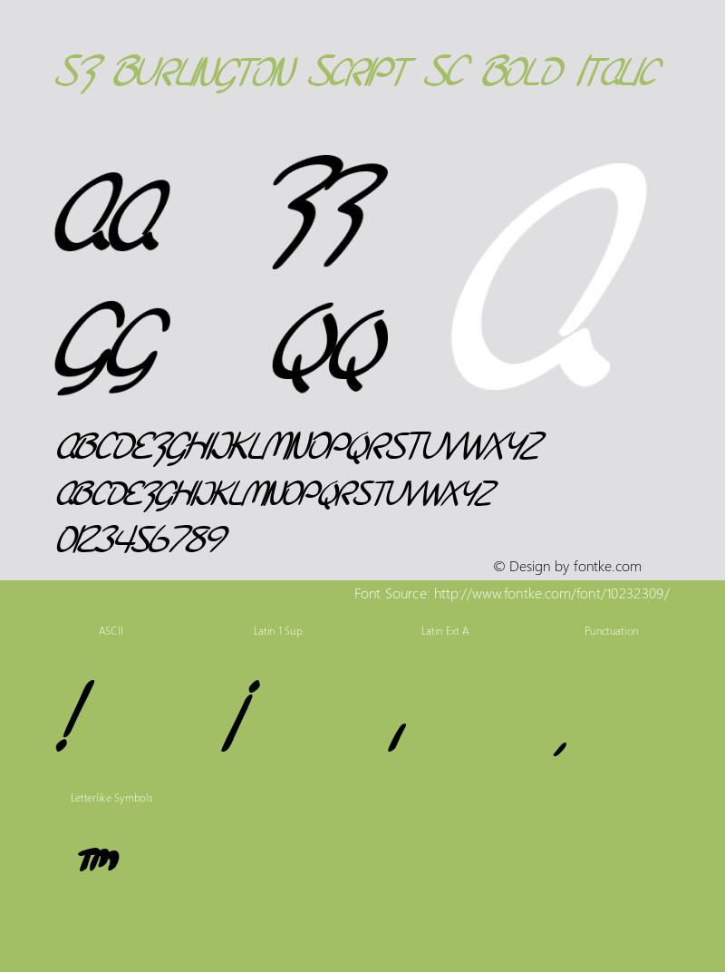 SF Burlington Script SC Bold Italic Version 1.1图片样张