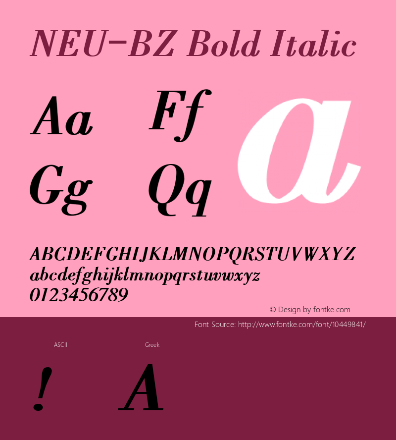 NEU-BZ Bold Italic 2.0图片样张