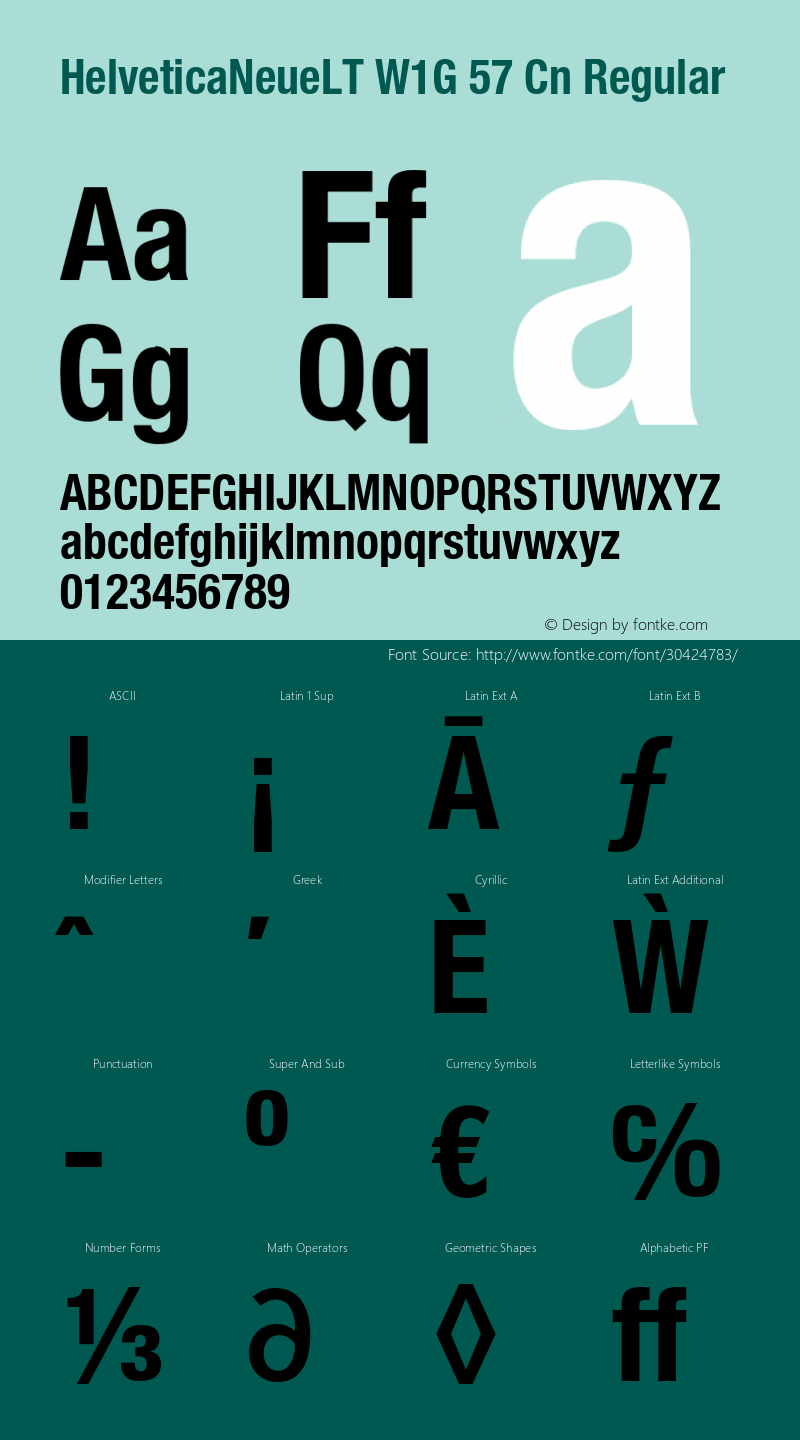 Helvetica Neue LT W05 77 Bd Cn Version 2.00图片样张