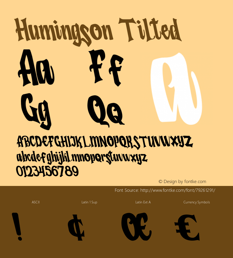 Humingson Tilted Version 1.00;July 16, 2020;FontCreator 12.0.0.2563 64-bit图片样张