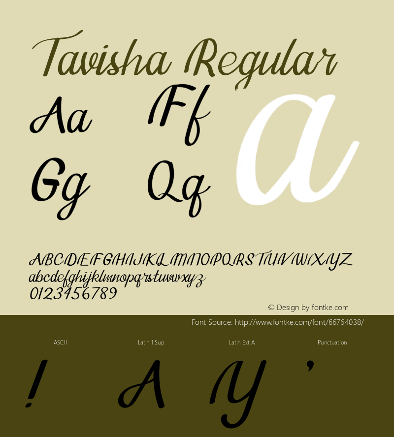 Tavisha Version 1.002;Fontself Maker 3.5.1图片样张