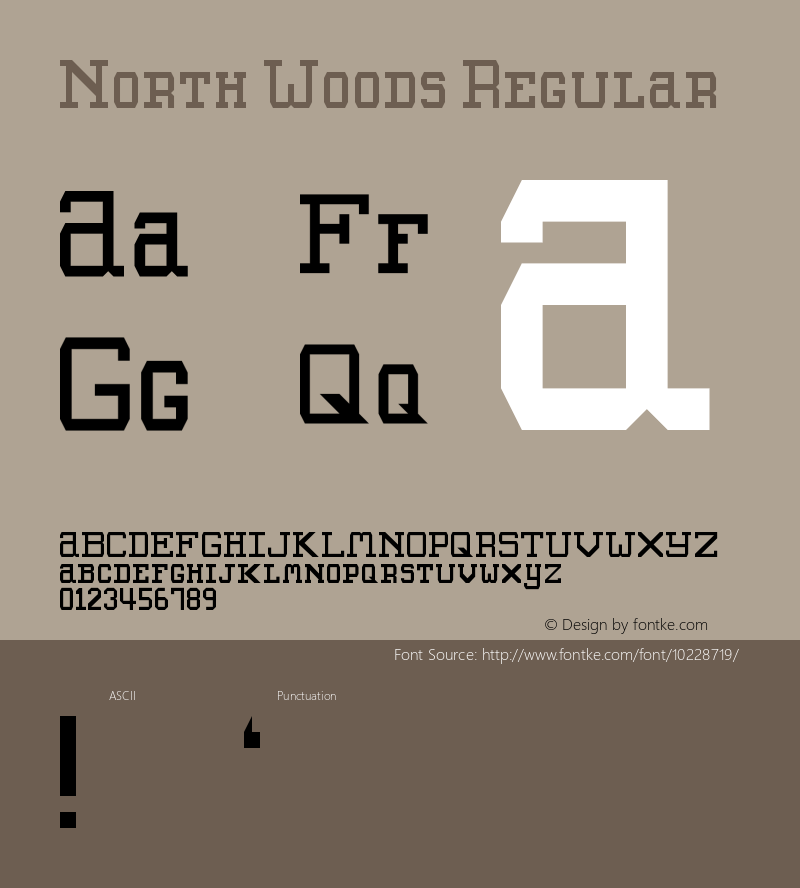 North Woods Regular Version 1.0图片样张