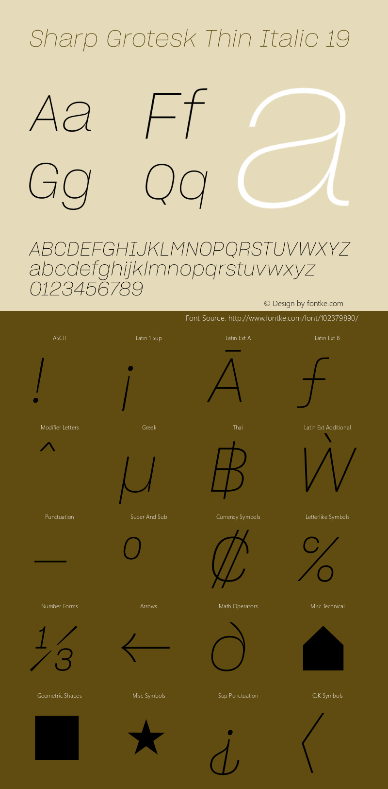 Sharp Grotesk Thin Italic 19 Version 1.003图片样张