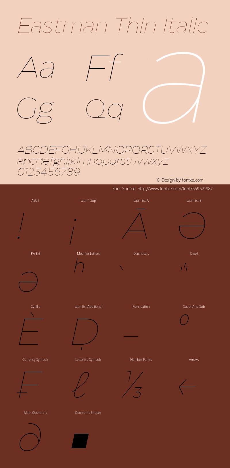 Eastman Thin Italic Version 1.001;hotconv 1.0.109;makeotfexe 2.5.65596图片样张