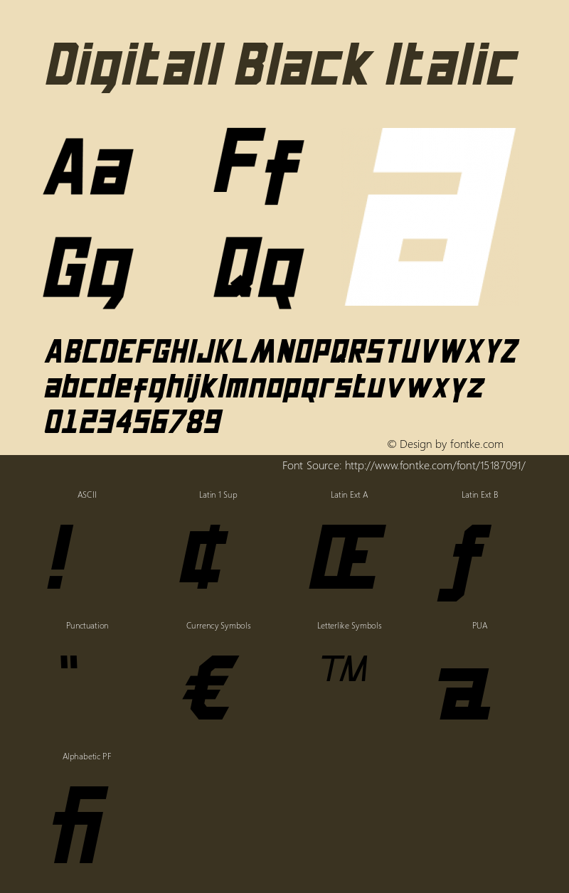 Digitall Black Italic 1.000图片样张