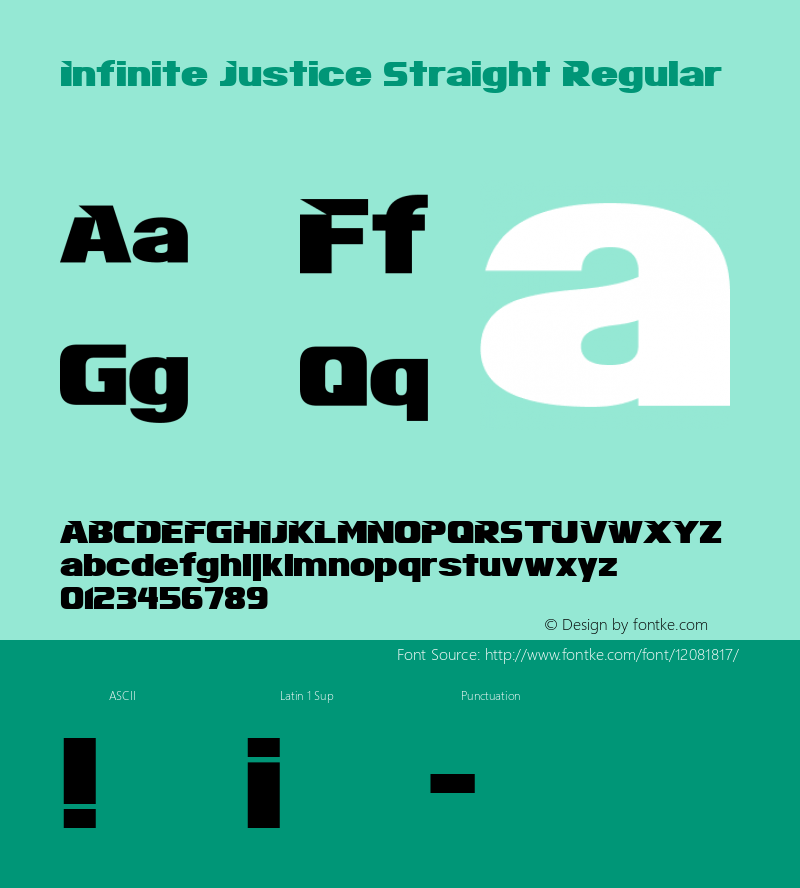 Infinite Justice Straight Regular http://moorstation.org/typoasis/designers/insanitype图片样张