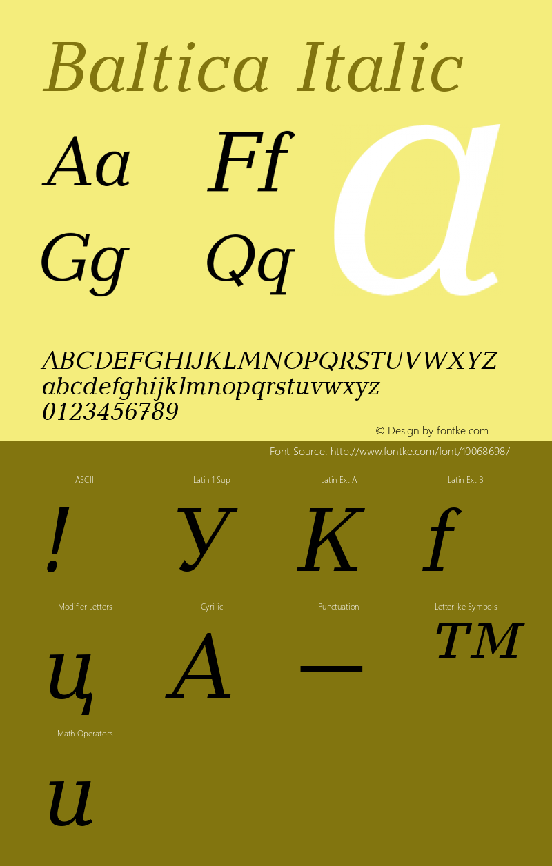 Baltica Italic 001.001图片样张