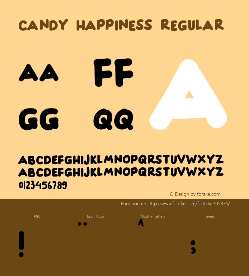 CANDY HAPPINESS Version 1.00;October 16, 2019;FontCreator 12.0.0.2545 64-bit图片样张