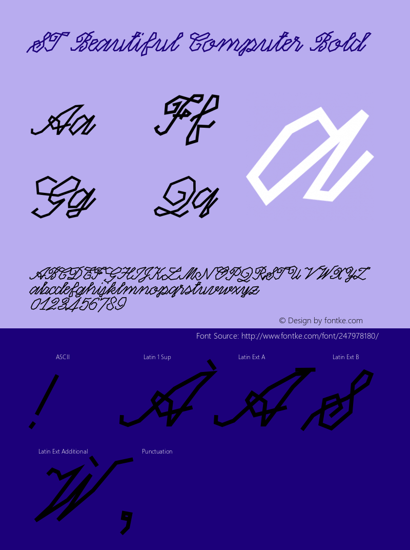 ST Beautiful Computer Bold Version 1.000;Glyphs 3.1.2 (3151)图片样张