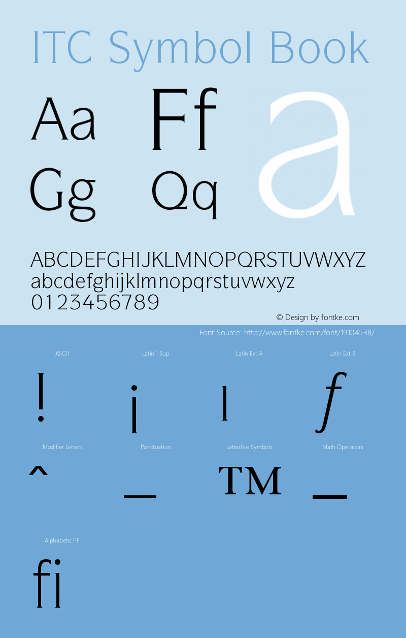 ITC Symbol Book Version 001.000图片样张